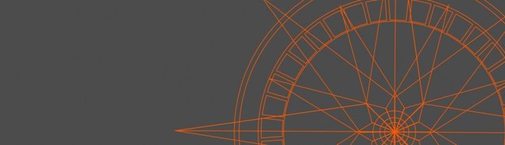 an orange line drawing of a wheel on a gray background