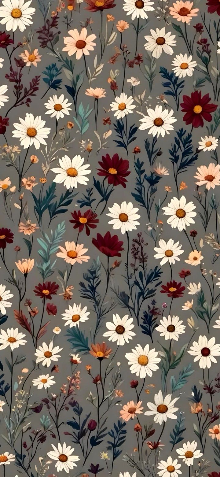 an image of a flower pattern with many flowers on the side and one in the middle