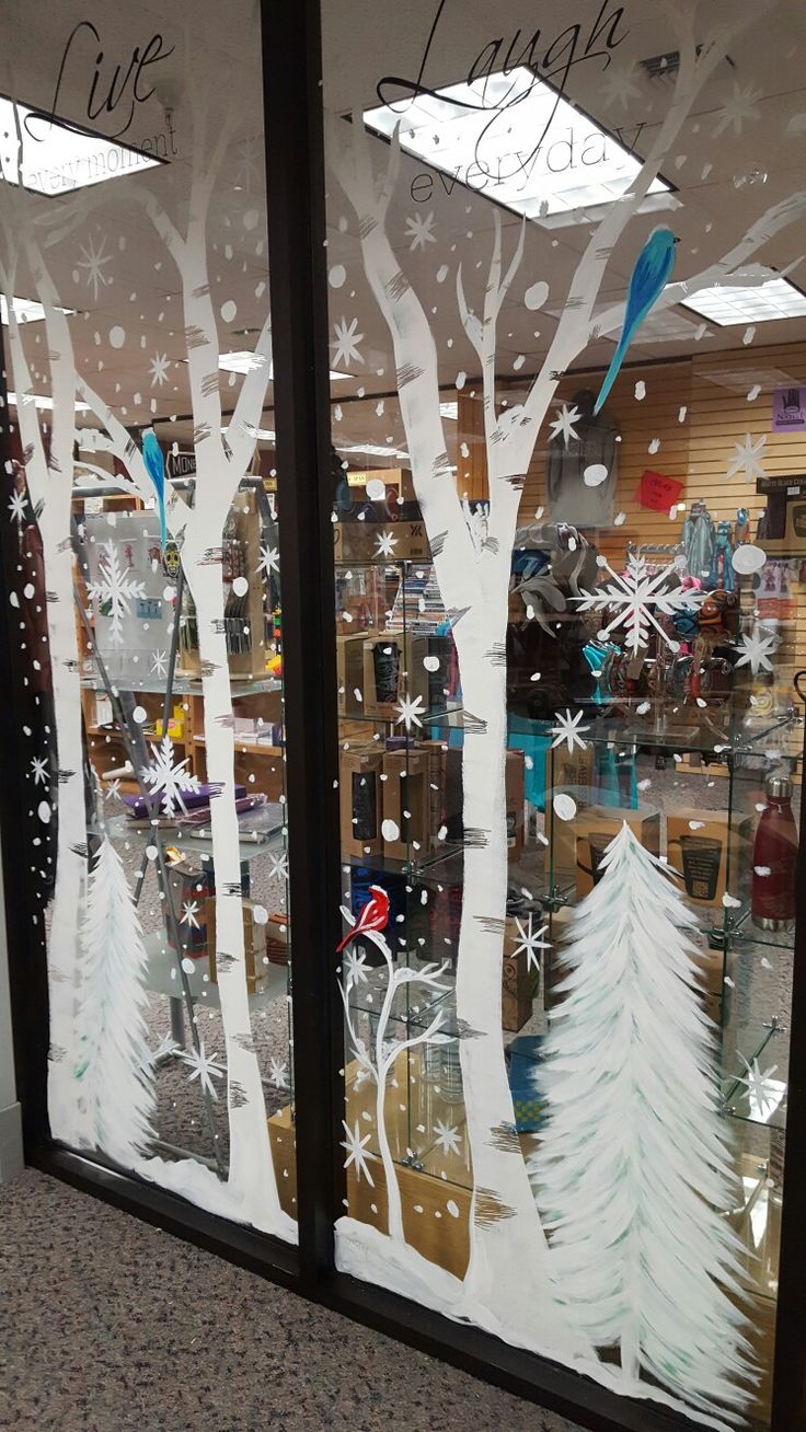 Winter Window Display, Ideas Decoracion Navidad, Painted Window Art, Christmas Shop Window, Christmas Window Painting, Window Mural, Window Display Retail, Window Drawing, Christmas Window Display