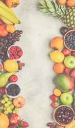 an arrangement of fruits and vegetables arranged in the shape of the letter o on a table