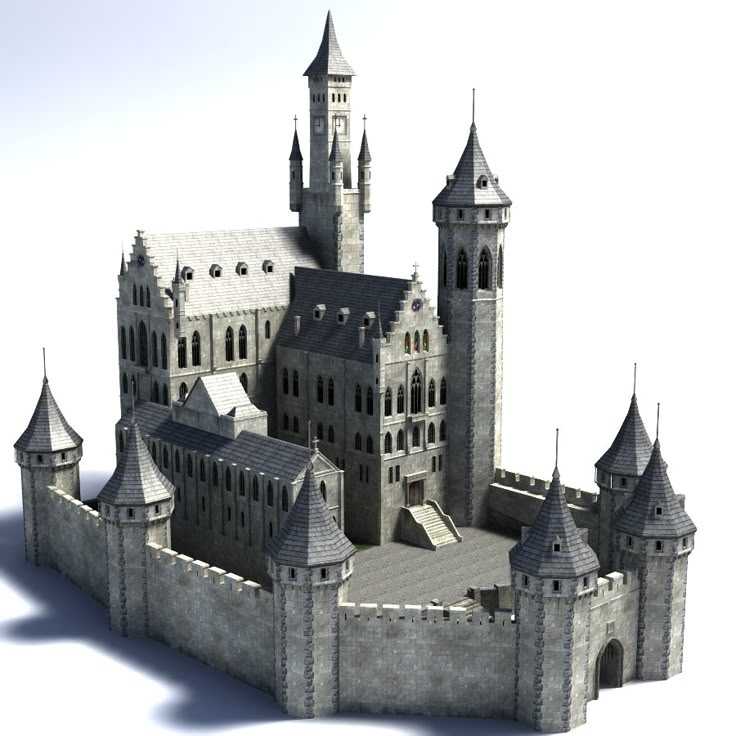 an image of a castle with turrets and towers