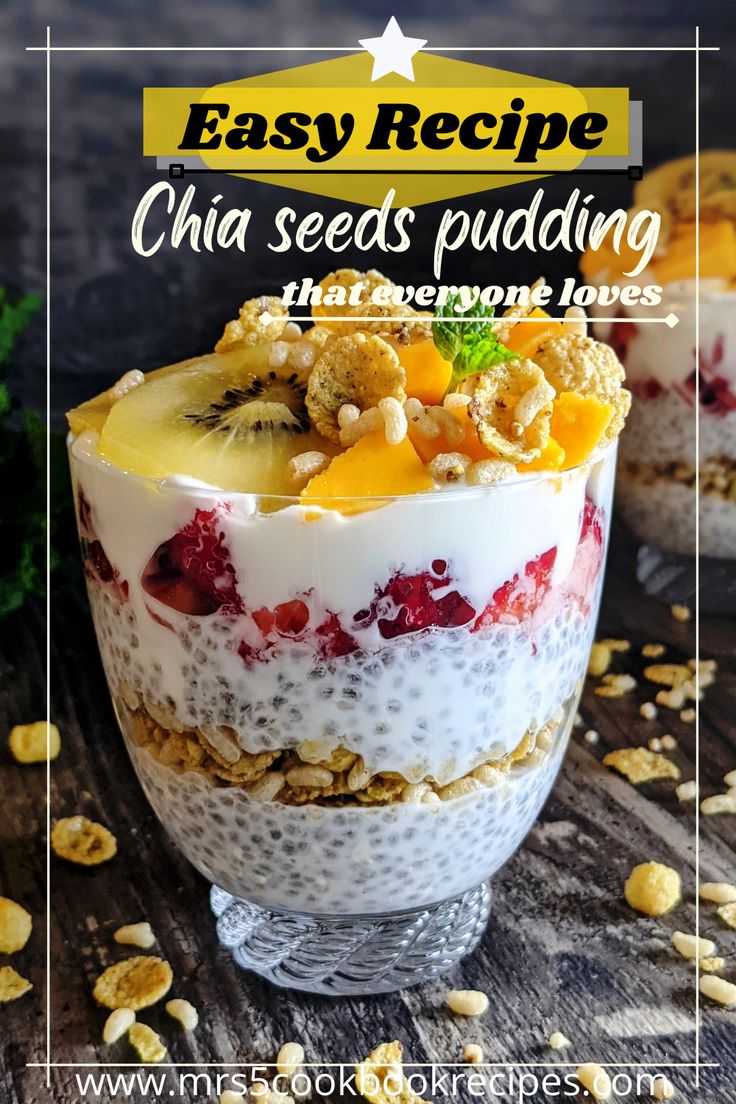 Easy-Healthy-Delicious-Yogurt-Chia-Seeds-Pudding-Parfait-Recipe Breakfast Yogurt Ideas, Chia Seed Recipes Breakfast, Chia Dessert, Healthy Parfait Recipes, Chia Seed Pudding Parfait, Chia Seeds Pudding, Yogurt Chia Seeds, Pudding Parfait Recipes, Yogurt Ideas