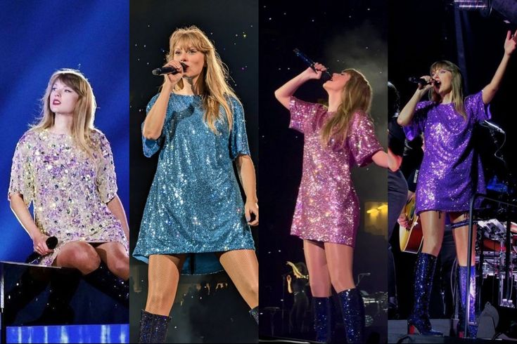 three women in short dresses singing on stage