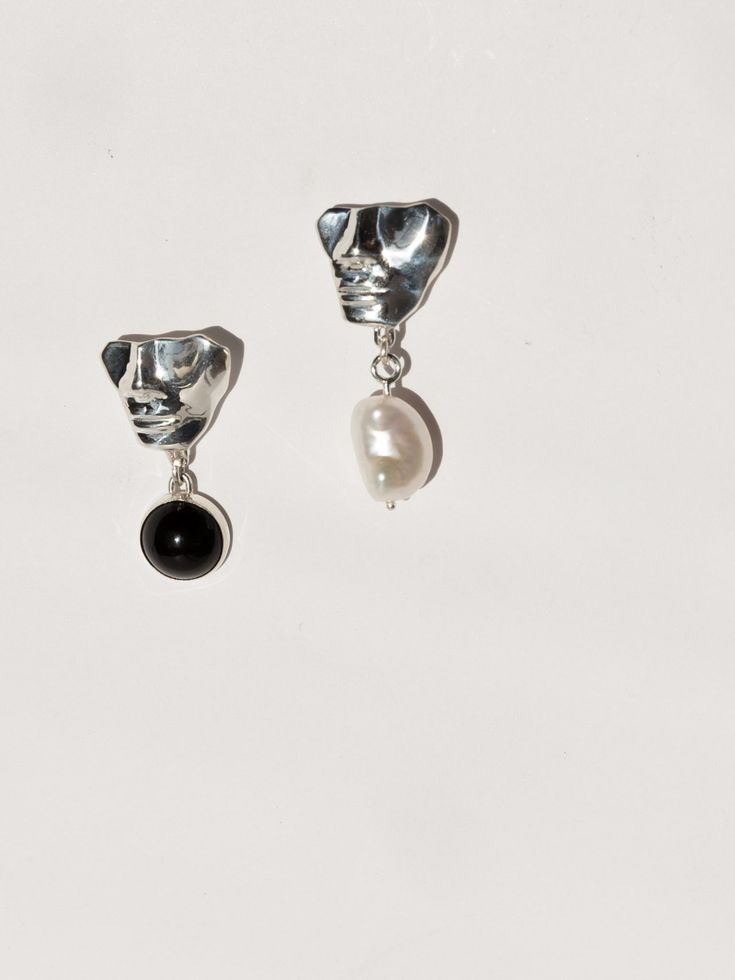 Unique Baroque Pearl Drop Jewelry, Silver Drop Earrings With Baroque Pearl, Handmade Silver Baroque Pearl Earrings, Baroque Pearl Earrings In Silver, Luxury Handmade Baroque Pearl Earrings, Faris Jewelry, Basic Jewelry, Ring Watch, Chunky Jewelry