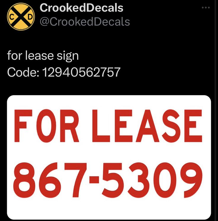 a sign that says for please 867 - 3509 with the words crooked decals on it