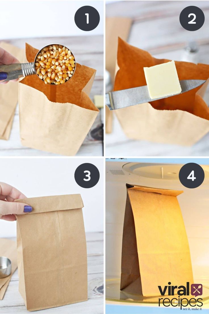 instructions to make a paper bag with corn kernels in it and then put together