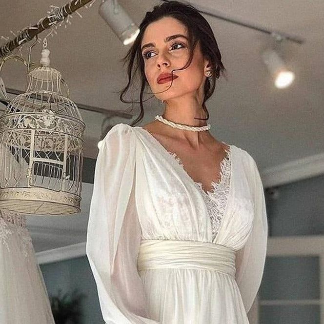 Size Chart Formal Wedding Gown, Elegant Bridal Dress, Princess Bridal Gown, Dresses For Pregnant Women, Elegant Ball Gowns, Boho Bridal Gowns, Wedding Dress Chiffon, Bohemian Bride, Puff Long Sleeves