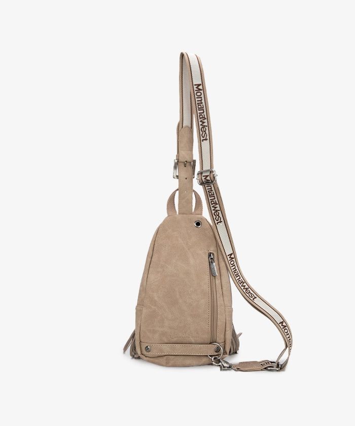 Made of synthetic leather Top zipper closure Floral tooled zippered pocket on the front Fringe detail A zippered pocket on the back Detachable and adjustable shoulder strap included (Drop: 24.8"-38") 7"(L) x 4.5"(W) x 12"(H) Interior Capacity: Small Mini Sling Bag, Western Shoes, Front Fringe, Southwestern Print, Chain Belts, Travel Duffle, Duffle Bag Travel, Western Jewelry, Crossbody Messenger Bag