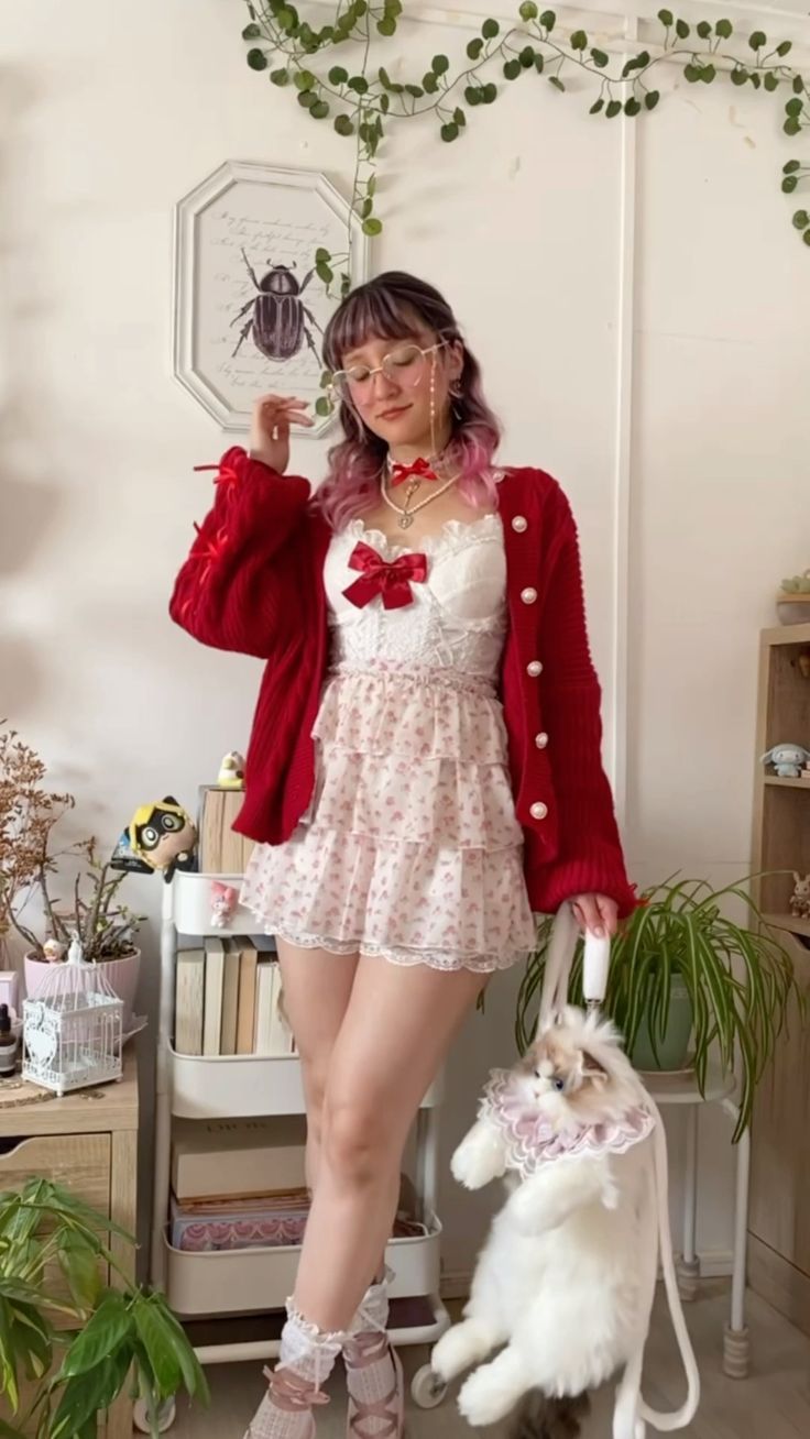 Pastel Red Outfit, Outfits For Japan, Ae Outfits, Ivy Fashion, 80s Inspired Outfits, Strawberry Outfit, Pastel Outfits, Red And White Outfits, Girly Clothes