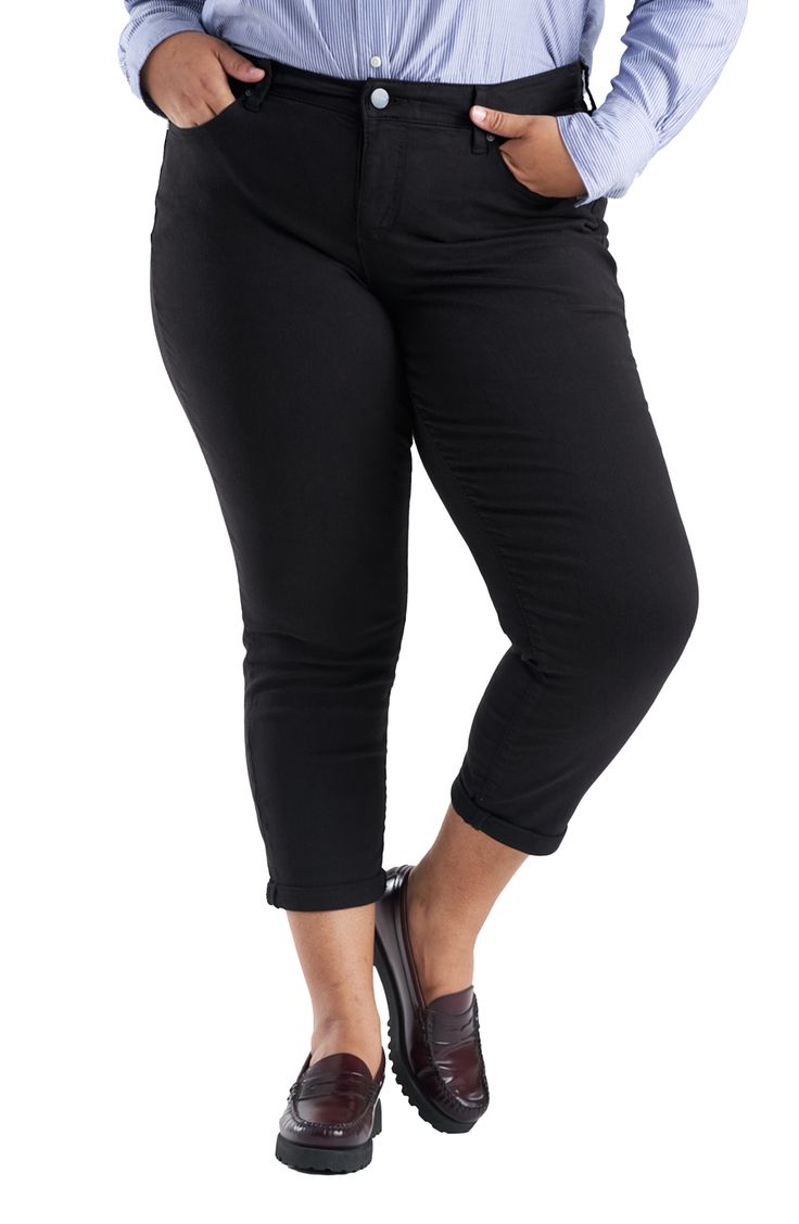 Shapely high-waist jeans are designed in a versatile wash for day-to-night appeal. 27 1/2" unrolled inseam; 16" leg opening; 11" front rise; 18 1/2" back rise 58% cotton, 39% rayon, 3% spandex Machine wash, tumble dry Imported Boyfriend Pants, Plus Size Denim, Tall Jeans, Mid Rise Jeans, Jeans Boyfriend, Outdoor Apparel, High Jeans, Style Dress, Stretch Jeans