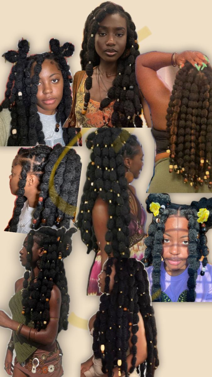 Bubble braids hairstyle, poodle puff hairstyle. Tired of knotless braids and Fulani braids? Here’s another black girl hairstyle to try Bubble Braids Hairstyle, Puff Hairstyle, Black Hair Tips, Black Hair Makeup, Hair Braid Designs, Braiding Your Own Hair, Braid Inspiration, Hair Puff, Beautiful Black Hair