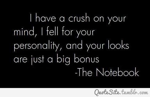 a quote from the notebook that says i have a crush on your mind, i fell for