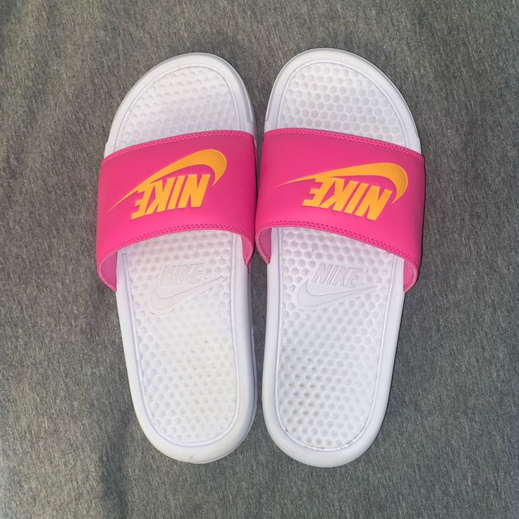 Women’s Size 8 Nike Slides! Never Worn Outside In Perfect Condition! Comfortable Pink Flat Sneakers, Trendy Pink Flat Slides, Pink Flat Casual Sandals, Trendy Pink Slides For Spring, Trendy Pink Round Toe Slides, Trendy Non-slip Pink Slides, Casual Pink Slide Sandals, Casual Pink Sandals With Round Toe, Pink Slip-on Slides For Spring