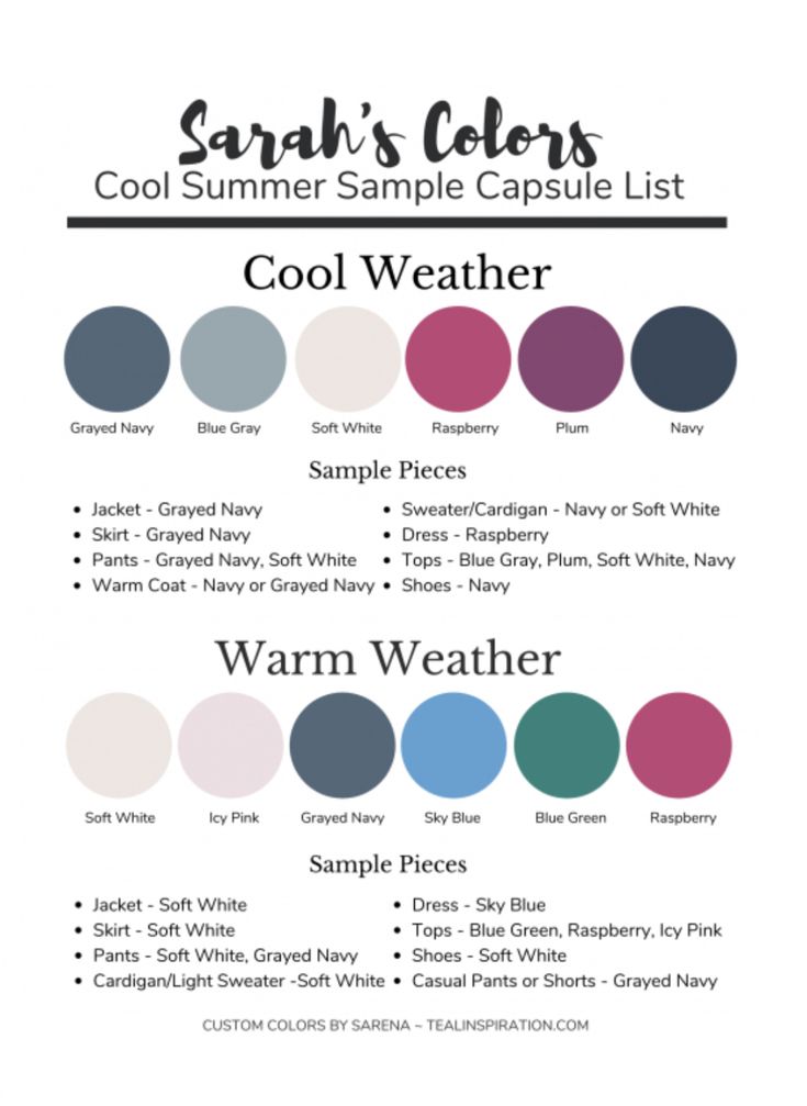 an autumn sample list with warm weather colors