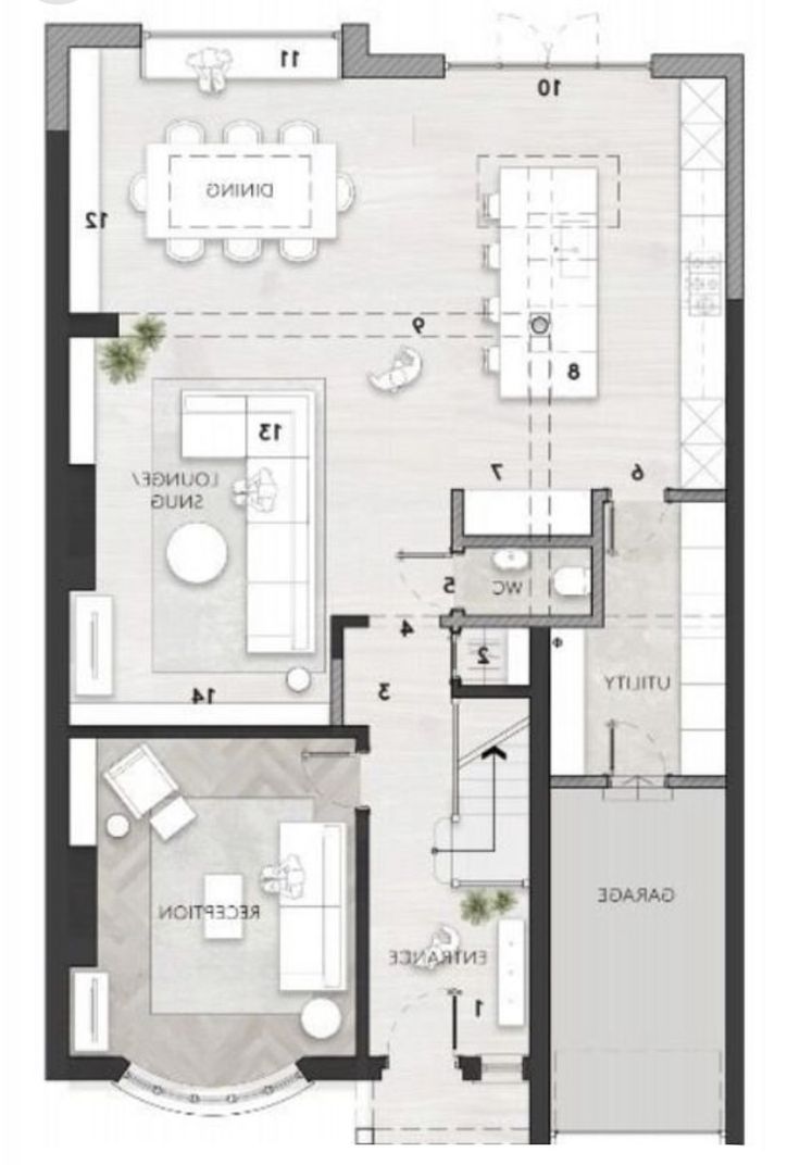 the floor plan for a two bedroom apartment with an attached bathroom, living room and dining area