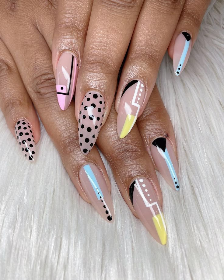 Linktree. Make your link do more. Almond Nails Abstract Designs, Abstract Nail Art Designs Creativity, Mixed Design Nails, Abstract Art Nail Designs, Neutral Abstract Nails, Fun Almond Nails Art Designs, Soft Stiletto Nails, Colorful Abstract Nails, Modern Art Nails