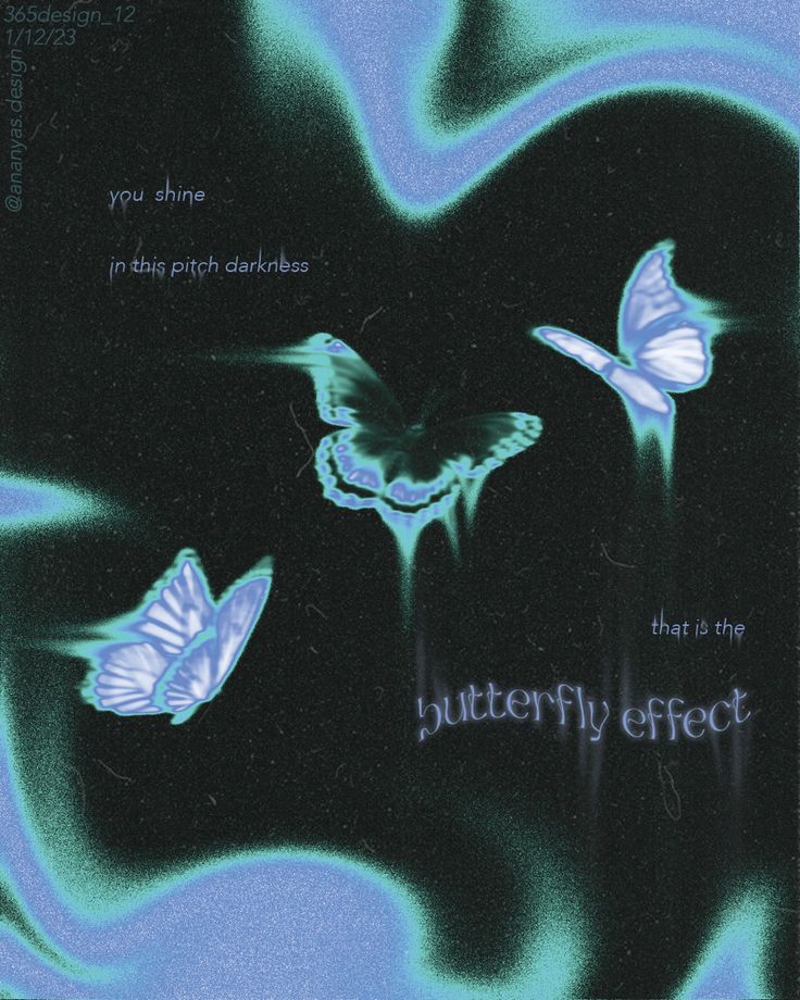 two butterflies flying in the air with words written below them that read, butterfly effect