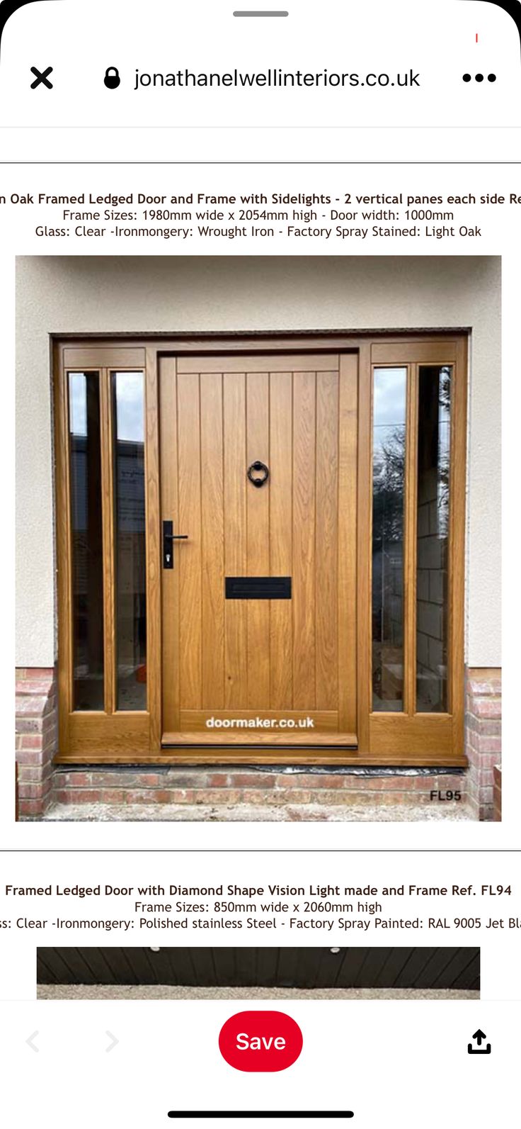 an image of a wooden front door with glass panels and sidelights on the outside