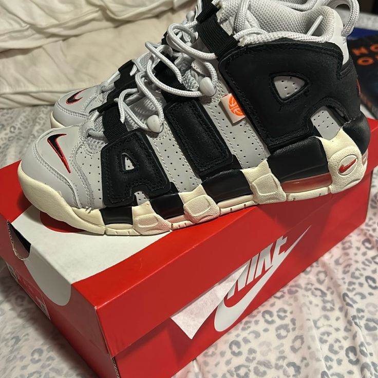 These Are Brand New In Excellent Condition From A Smoke And Pet Free Home. They Come In Their Original Box. Casual Black Skate Shoes With Air Max Cushioning, Casual Gray Basketball Shoes With Round Toe, Sporty Gray Nike Skate Shoes, Nike Shoes Gray, Jordan 1 Mid Blue, Presto Shoes, Jordan Retro 10, Nike Air More Uptempo, Nike Air More