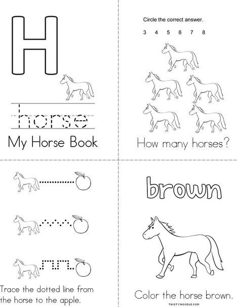 worksheet for beginning and ending the letter h with pictures of horses, apples, and carrots