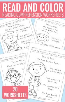 reading and coloring worksheets for children with the words read and color on them