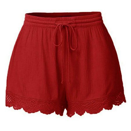 This shorts for women trendy summer - these women's casual shorts are made of 85% polyester, 15% spandex. Soft breathable womens shorts fabrics provide you with a comfortable wearing experience. This comfy womens khaki shorts will keep you cool on summer season. This ladies shorts could be dressed up as business casual pants, or as workout shorts wear for casual, travel, running, short pants etc. Womens cargo shorts are perfect for pairing with a pair of wedges and a flowy blouse. Women's bermud Rope Tie, Tie Shorts, Sports Trousers, Hot Shorts, Vintage Short, Tie Styles, Elastic Waist Shorts, Plus Size Shorts, Red Shorts