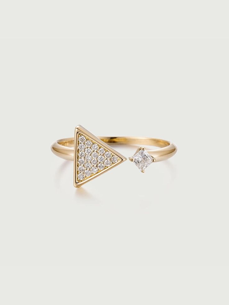 Diamond For Wedding With its striking geometric design and sustainable craftsmanship, the 14K Solid Gold Triangle Tiled Lab Diamond Ring is a statement piece that celebrates both style and ethics. Whether worn as a fashion statement or a symbol of individuality, this ring is sure to dazzle and delight. Details Material: 14K Solid Gold Gemstone: Lab Diamond Clarify: VVS SI DEF Color Total Carat Weight: 0.3ct Band Width: 2.5mm Size: US 6.5 Modern Trillion Cut Jewelry With Single Cut Diamonds, Modern Open Ring Jewelry With Single Cut Diamonds, Modern Yellow Gold Ring With Unique Design, Formal Jewelry With Unique Design Open Ring, Modern Trillion-cut 14k Gold Diamond Ring, Modern Trillion Cut 14k Gold Diamond Ring, Modern Trillion Cut Ring With Single Cut Diamonds, Modern Jewelry With Diamond Accents And Open Ring Design, Modern Open Ring With Diamond Cut