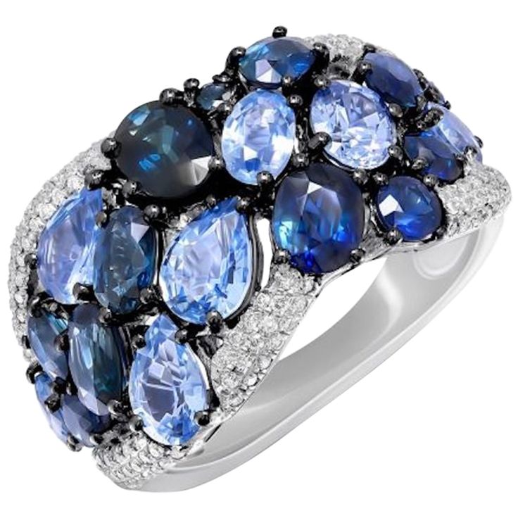 Ring White 14K Gold Diamond 120-RND57-0,28-4/6 Blue Sapphire 5-RND-0,47 Т(4)/3 Blue Sapphire 7-Oval-2,37 Т(4)/3 Blue Sapphire 4-Oval-1,07 Т(5)/2 Blue Sapphire 3-1,41 Size 6.8 Weight 6.46 It is our honour to create fine jewelry, and it’s for that reason that we choose to only work with high-quality, enduring materials that can almost immediately turn into family heirlooms. From our selection of precious metals set with genuine precious stones, you can rest assured that NATKINA is jewelry for your Sapphire Cocktail Ring, Blue Sapphire Diamond, Rings For Her, Sapphire Diamond, Ring Ring, White Ring, Cocktail Rings, Custom Rings, Precious Metals