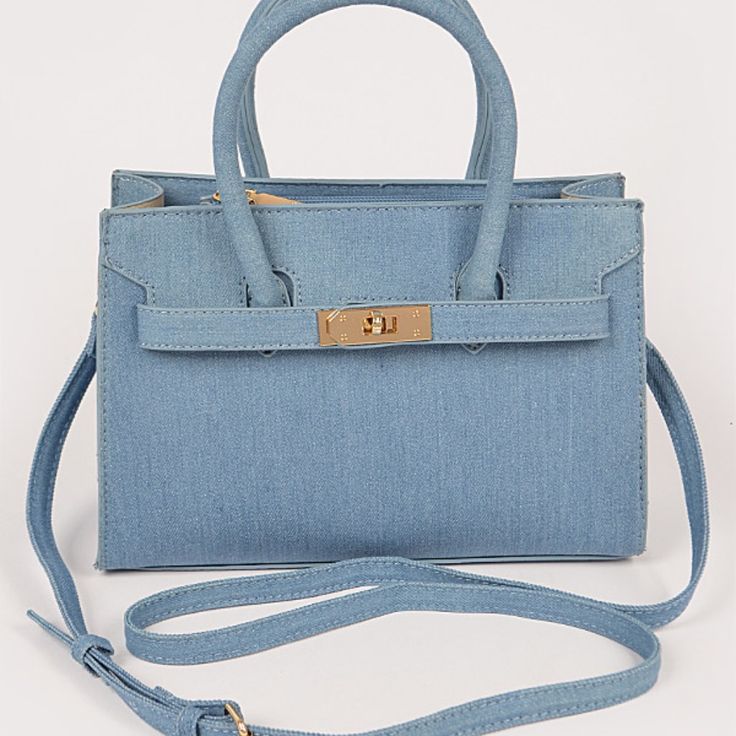 Blue Denim Handbag Is A Cute And Comfortable Bag. It Pretty Much Compliments Any Ensemble. Wear During Any Occasion. This Is A Small To Med Size Bag. Available In Light Blue Denim Or Dark Blue Denim Double Handle Denim Square Bag 9.5w*6.5h*3.75d Man Made Material Including Denim & Mixed Metal On-the-go Denim Bags With Double Handle, Blue Denim Bag With Top Carry Handle, Denim Blue Top Handle Bag, Denim Top Handle Shoulder Bag For Travel, Rectangular Denim Bag For Everyday Use, Daily Use Denim Bags With Top Carry Handle, Denim Blue Bag With Top Carry Handle, Denim Blue Rectangular Bag For On-the-go, Rectangular Denim Bag For On-the-go