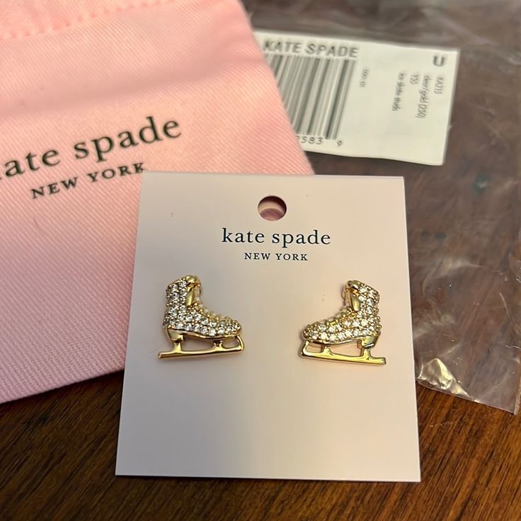 Kate Spade Brand New With The Tags! These Kate Spade Gold Ice Skate Stud Earrings Are Classic And Essential-The Finishing Touch To Any Ensemble! When You Wake Up Late But Need To Feel Put Together: Earrings. When Your Outfit Needs The Perfect Finishing Touch: Earrings. When A Bad Hair Day Requires A Messy Bun: Earrings. You'll Wear This Pair A Lot Is What We're Saying. So, I Have To Say It Because... Well, Because I Want You To Buy More And Save More! To Get The Best Value From My Closet And The Love Always Wins, A Messy Bun, Ice Skate, Holiday Earrings, Holiday Earring, Love To Shop, Bad Hair Day, Bad Hair, Messy Bun