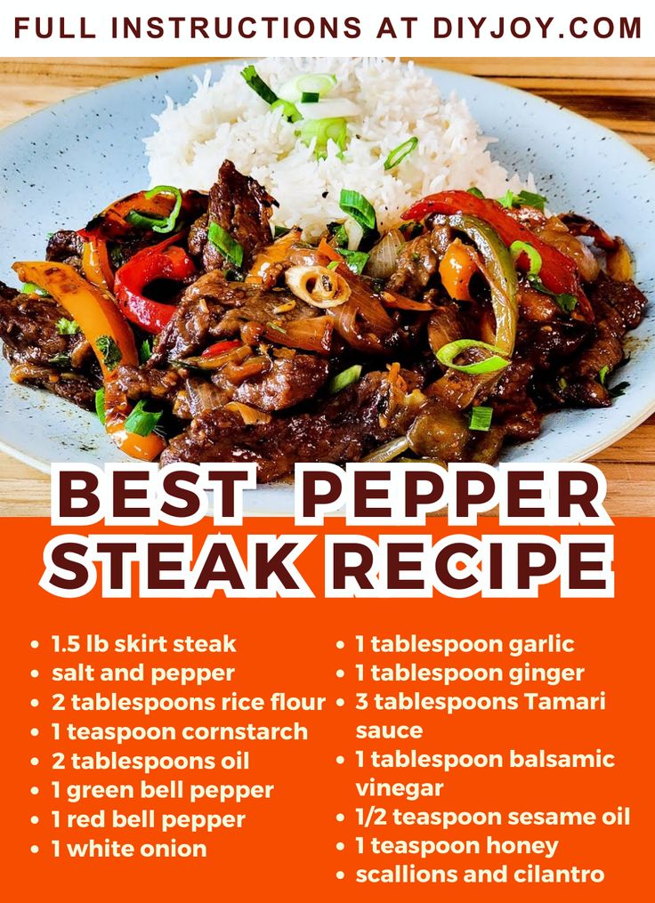 the best pepper steak recipe is shown on a plate