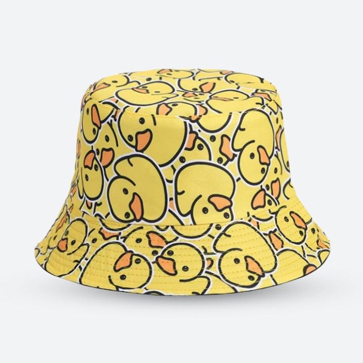 Bring a playful vibe to your casual outfits with this Duck Bucket Hat. Featuring vibrant duck patterns, it adds a quirky touch to any look. Perfect for beach days, festivals, or sunny outings, it's a fun and unique accessory for those who love to stand out. Duck printed design Stitched brim for structure and style Comfortable fit Cotton, polyester Size: 56-58cm (22.04-22.83inch) Duck Bucket Hat, Duck Hat, Brown Contact Lenses, Green Contacts Lenses, Purple Contacts, Green Contacts, Crop Pullover, Style Comfortable, Patchwork Jeans