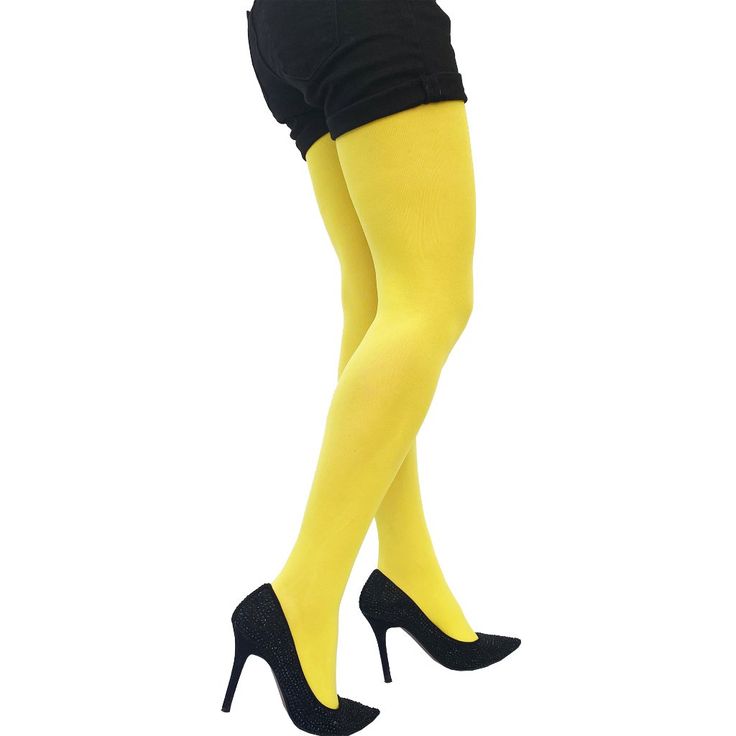 Bright Yellow Tights Opaque 40 Deniers. From Small Sizes To Plus Size Tights. Composition: 91% Nylon, 9% Elastane Made In Italy Trendy Fitted Over-the-knee Hosiery, Trendy Stretch Thigh High Hosiery, Trendy Stretch Thigh-high Hosiery, Trendy Thigh-high Stretch Hosiery, Over The Knee Party Tights, Trendy Fitted Thigh High Stockings, Party Over-the-knee Tight Tights, Stretch Nylon Knee-high Tights, Stretch Knee-high Party Tights