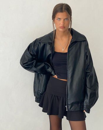 PU Black Jacket | Cavita – motelrocks-com-us Black Leather Jacket Princess Polly, Oversized Black Edgy Biker Jacket, Black Collared Leather Biker Jacket, Motel Rocks Brown Leather Jacket, Black Faux Leather Button-up Jacket, Black B, Girls Rock, Black Jacket, Lapel Collar