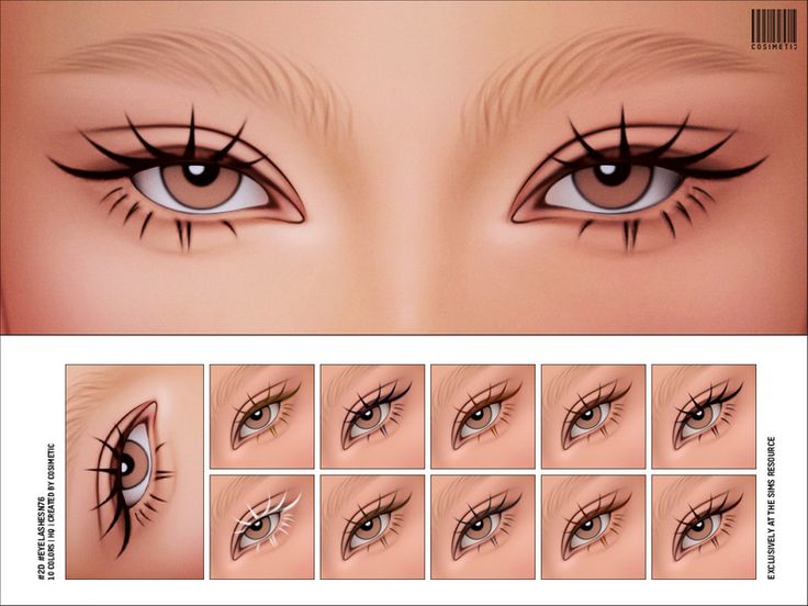 the eyes and eyelashes of a woman with long lashes are shown in various positions, including one