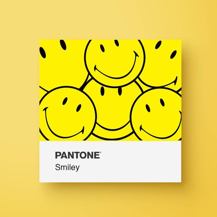 a yellow poster with smiley faces and the words pantone smiles on it's side