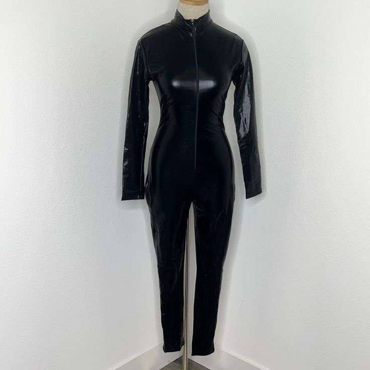 Nwt Size S. Color Is A Metallic Black. Zip Closure, Mock Turtleneck. Approximate Measurements: Armpit-16”, Length To Waist-15”, Inseam-27”. J28-1831 Fitted Full-length Fall Unitard, Fitted Full Length Fall Unitard, Full Length Fitted Unitard For Fall, Black Fitted Full Length Jumpsuits And Rompers, Black Stretch Jumpsuits And Rompers For Costume Party, Black Stretch Jumpsuit For Costume Party, Black Fitted Jumpsuits And Rompers For Club, Black Fitted Jumpsuit For Club, Fitted Black Unitard For Night Out