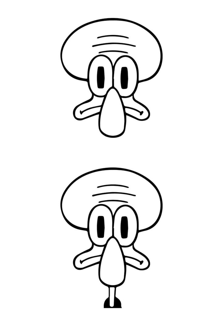 an image of two cartoon birds with different expressions on their faces, one in black and white