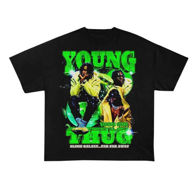 YOUNG THUGGER RAP TEE No Feelings, Vintage Rap Tees, Swag Outfits For Girls, Rap Tee, Young Thug, Hoodie Tank Top, Cool Graphic Tees, Baddie Outfits Casual