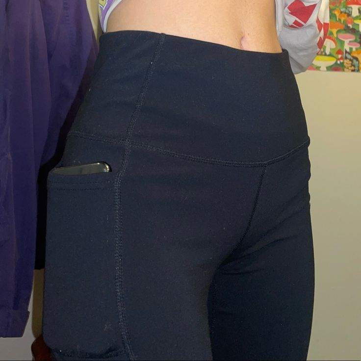 High Waist Black Athletic Leggings From Costco. Never Worn So In Perfect Condition, And They Have Pockets Casual Black Leggings With Built-in Shorts, Casual High-waist Yoga Pants With Built-in Shorts, Black Leggings With Side Pockets For Yoga, Black Yoga Leggings With Side Pockets, Stretch Black Leggings With Side Pockets, Fitted Black Yoga Pants With Side Pockets, Black Stretch Leggings With Side Pockets, Black Fitted Leggings With Side Pockets, High Waist Leggings