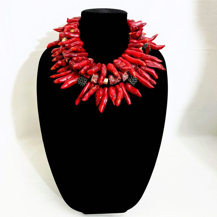 Wear a cluster of coral beads with a three strands necklace, or separate them by wearing one, two, or all three.  The carabiner clasp lets you layer the necklace in any way you like or wear only one.  The rich color of the red Coral is stunning wearing one strand or three.  Length 21, 18, 15.5 inches. Unique Red Multi-strand Beaded Necklaces, Unique Red Multi-strand Beaded Necklace, Multi-strand Red Coral Beaded Necklaces, Coral Multi-strand Beaded Necklaces, Coral Multi-strand Beaded Necklace, Red Double Strand Necklace For Party, Coral Red Multi-strand Beaded Necklaces, Red Coral Necklaces For Party, Red Coral Necklace For Party