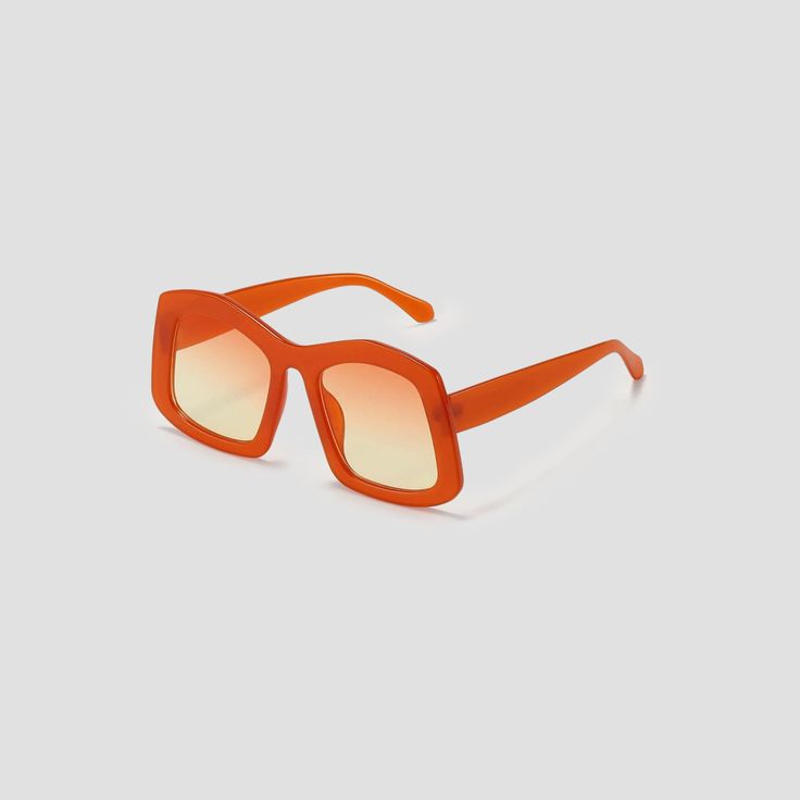 Elevate your style with our oversized showstopper frames featuring a burnt orange gradient lens. Color: Orange Gender: Female BENEFITS: Color Harmony: Orange-Brown is not just a color; it's a statement. Dive into the harmony of this unique shade, designed to complement various styles and outfits. UV Protection: Our Vintage Aviator Sunglasses boast 100% UV protection, making them more than just a fashion accessory. Understand the science behind the lenses, providing optimal protection for your ey Casual Orange Square Frame Sunglasses, Modern Orange Polarized Sunglasses, Orange Retro Sunglasses For Party, Modern Orange Sunglasses For Vacation, Party Sunglasses With Orange Gradient Lenses, Retro Orange Sunglasses For Vacation, Trendy Orange Sunglasses With Polarized Lenses, Trendy Orange Polarized Sunglasses, Modern Orange Plastic Sunglasses