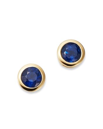 Fine Jewelry Earrings, Blue Gemstone Earrings, Bezel Earrings, Sapphire Earrings Studs, Sapphire Studs, Necklace Ideas, Earrings Studs, Round Stud Earrings, Exclusive Jewelry