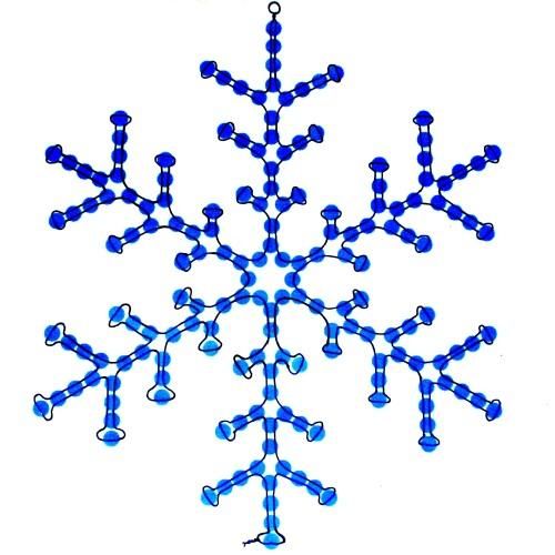 a snowflake made out of blue plastic balls