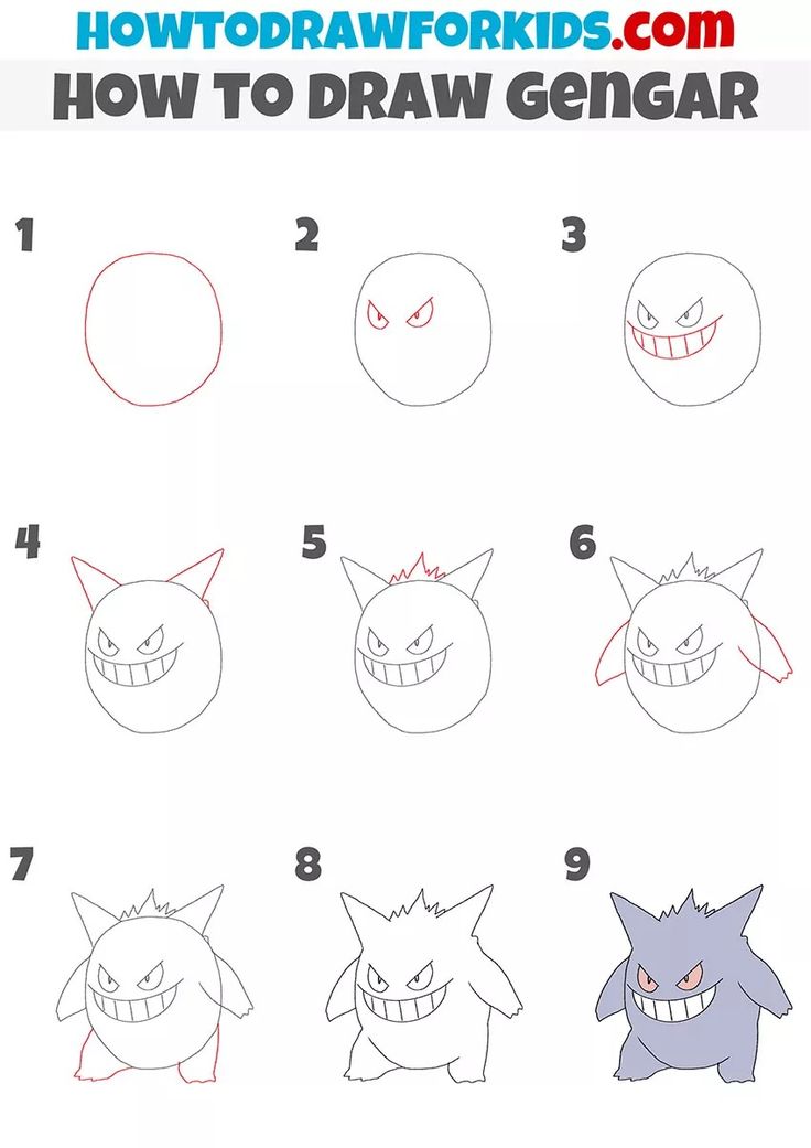 how to draw cartoon pokemons step by step instructions for kids and beginners with pictures