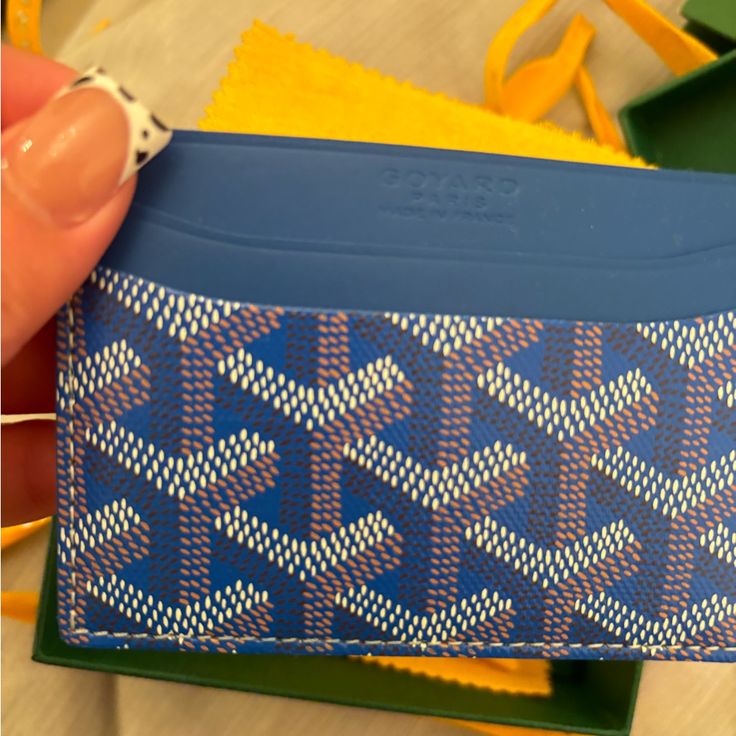 Brand New Goyard Wallet Never Used I Will Pnly Message On App Not Text ! Designer Blue Card Holder For Everyday, Luxury Blue Wallet With Rfid Blocking, Luxury Blue Rfid Blocking Wallet, Luxury Blue Card Holder As Gift, Luxury Blue Card Holder For Gift, Luxury Blue Card Holder Gift, Luxury Blue Leather Card Holder, Goyard Wallet, Key Card Holder