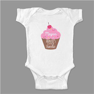 She's as sweet as a cupcake and you'll just want to eat her up when she wears this adorable little bodysuit. Personalize these Valentine Gifts For Children with any title and any name. Any title may be Grandma's, Grandpa's, Mommy's, Daddy's or Cute Short Sleeve Bodysuit For First Birthday, Personalized Cute Onesie For First Birthday, Personalized Fitted Onesie For Birthday, Customizable Fitted Onesie For First Birthday, Cute Short Sleeve Onesie For First Birthday, Fitted Short Sleeve Onesie For Birthday, Fitted Bodysuit With Name Print For First Birthday, Pink Fitted Onesie For Birthday, Cute Fitted Bodysuit For Birthday