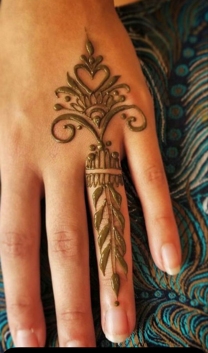 a woman's hand with a henna tattoo on it