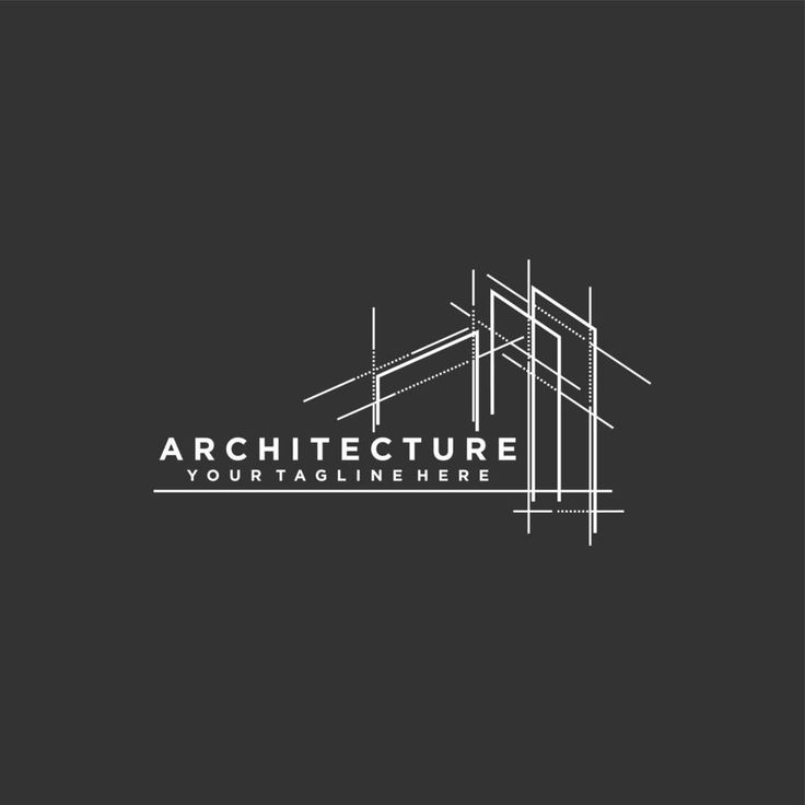 the logo for architecture is shown in black and white, with lines coming out of it