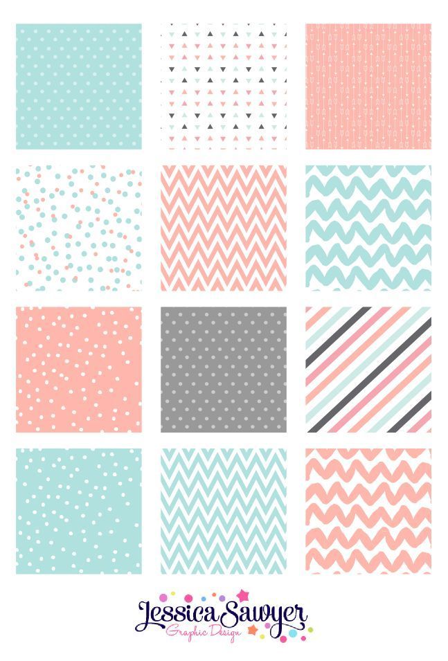 several different patterns in pastel colors